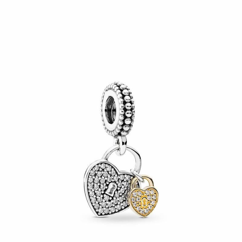 Pandora Australia Love Locks Dangle Charm - Two Tone | JESNBF390